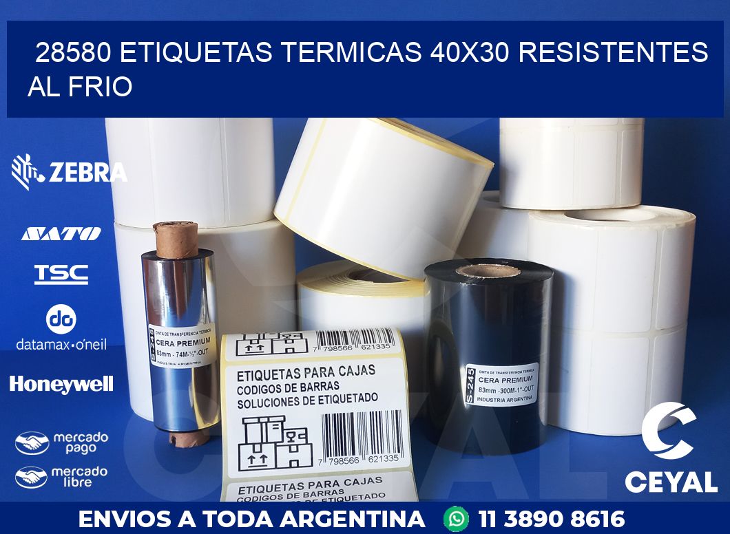 28580 ETIQUETAS TERMICAS 40X30 RESISTENTES AL FRIO