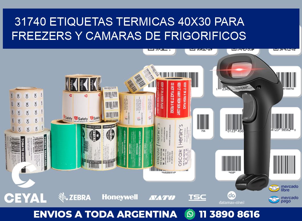 31740 ETIQUETAS TERMICAS 40X30 PARA FREEZERS Y CAMARAS DE FRIGORIFICOS