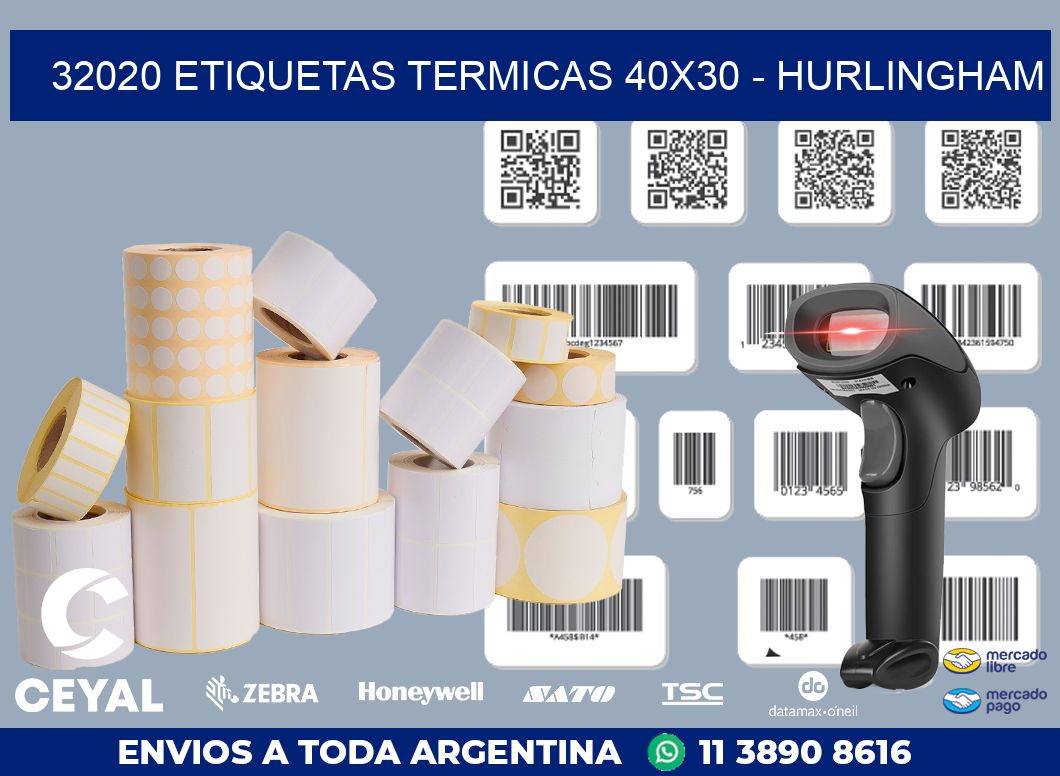 32020 ETIQUETAS TERMICAS 40X30 - HURLINGHAM