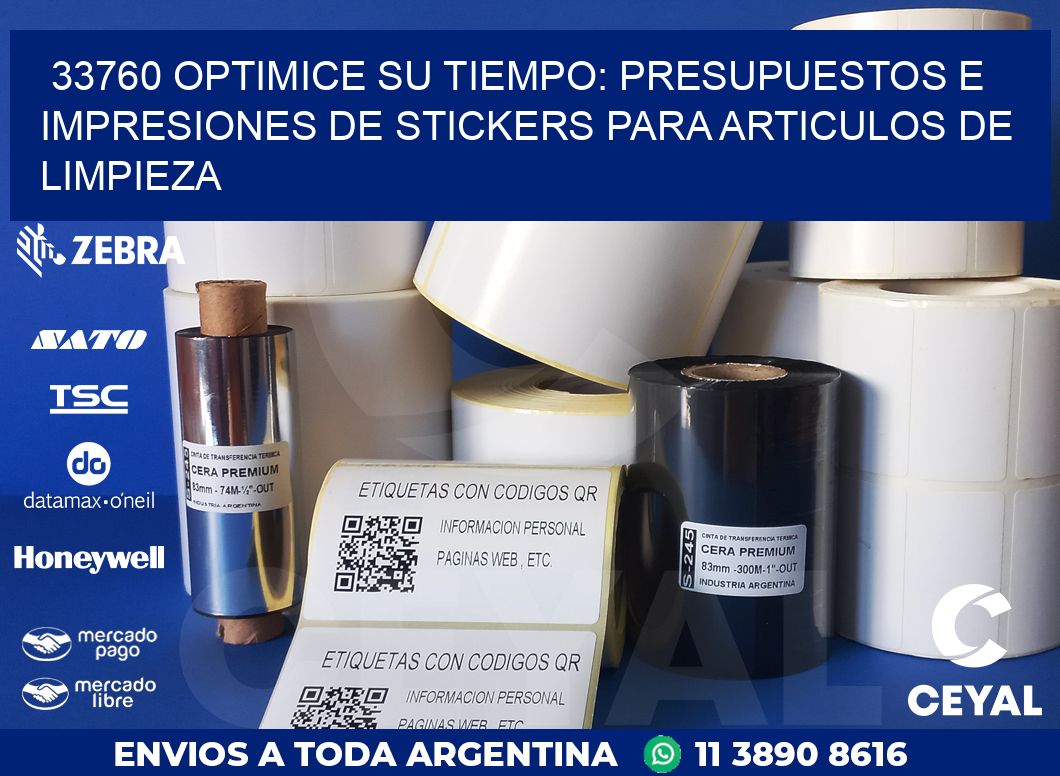 33760 OPTIMICE SU TIEMPO: PRESUPUESTOS E IMPRESIONES DE STICKERS PARA ARTICULOS DE LIMPIEZA