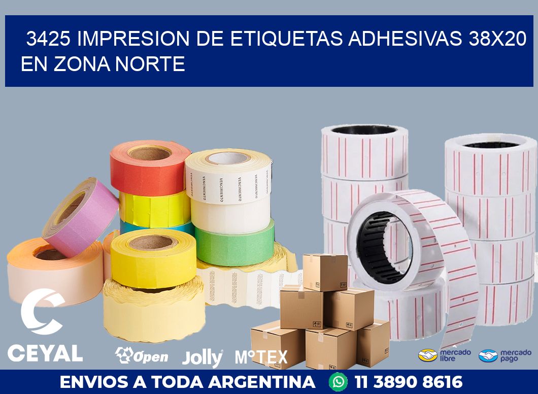 3425 IMPRESION DE ETIQUETAS ADHESIVAS 38X20 EN ZONA NORTE