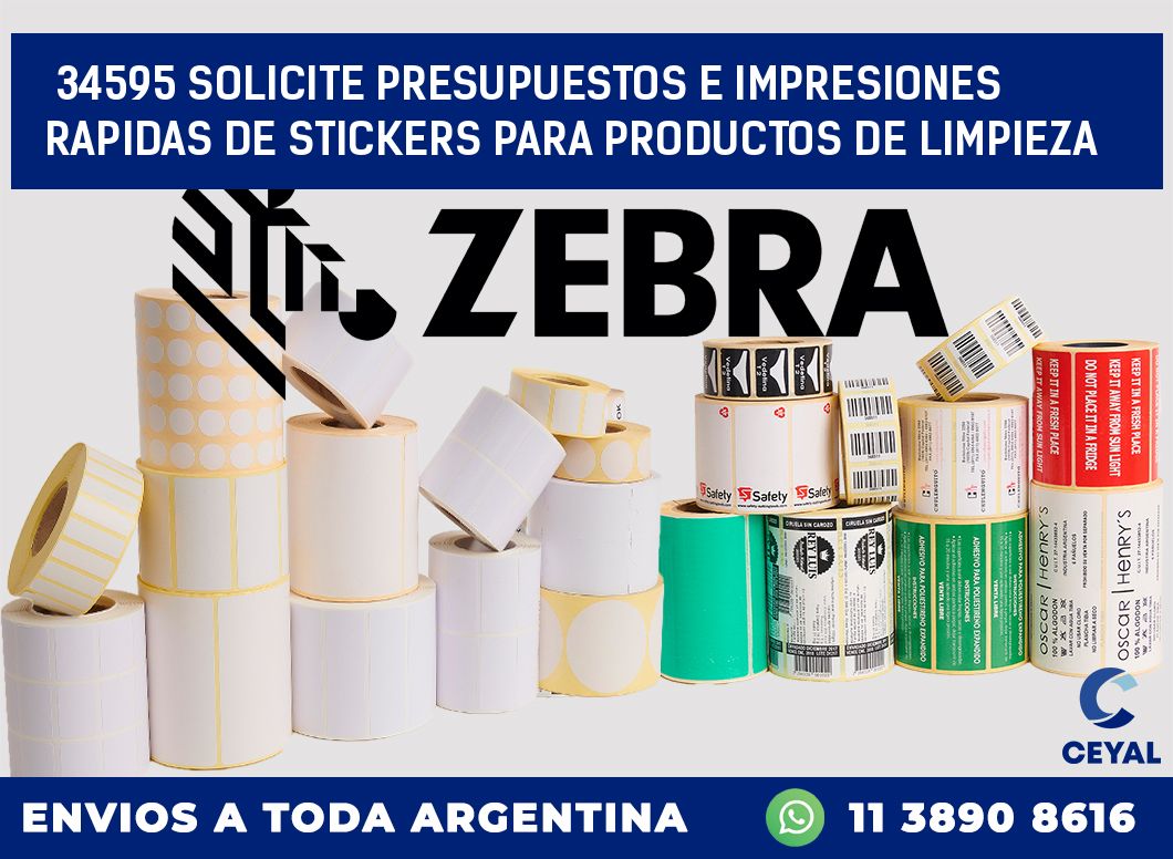 34595 SOLICITE PRESUPUESTOS E IMPRESIONES RAPIDAS DE STICKERS PARA PRODUCTOS DE LIMPIEZA