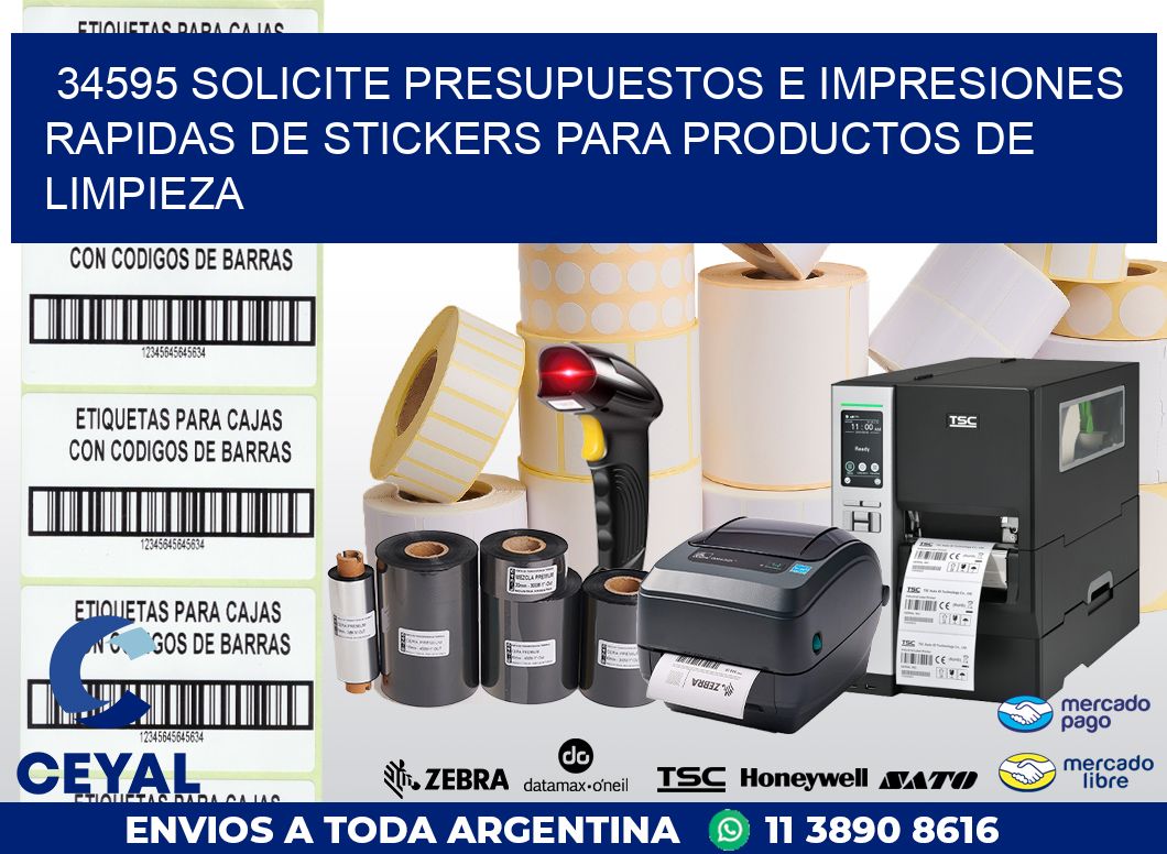 34595 SOLICITE PRESUPUESTOS E IMPRESIONES RAPIDAS DE STICKERS PARA PRODUCTOS DE LIMPIEZA