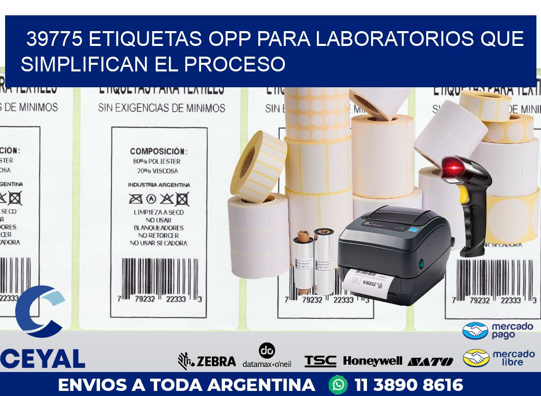 39775 ETIQUETAS OPP PARA LABORATORIOS QUE SIMPLIFICAN EL PROCESO