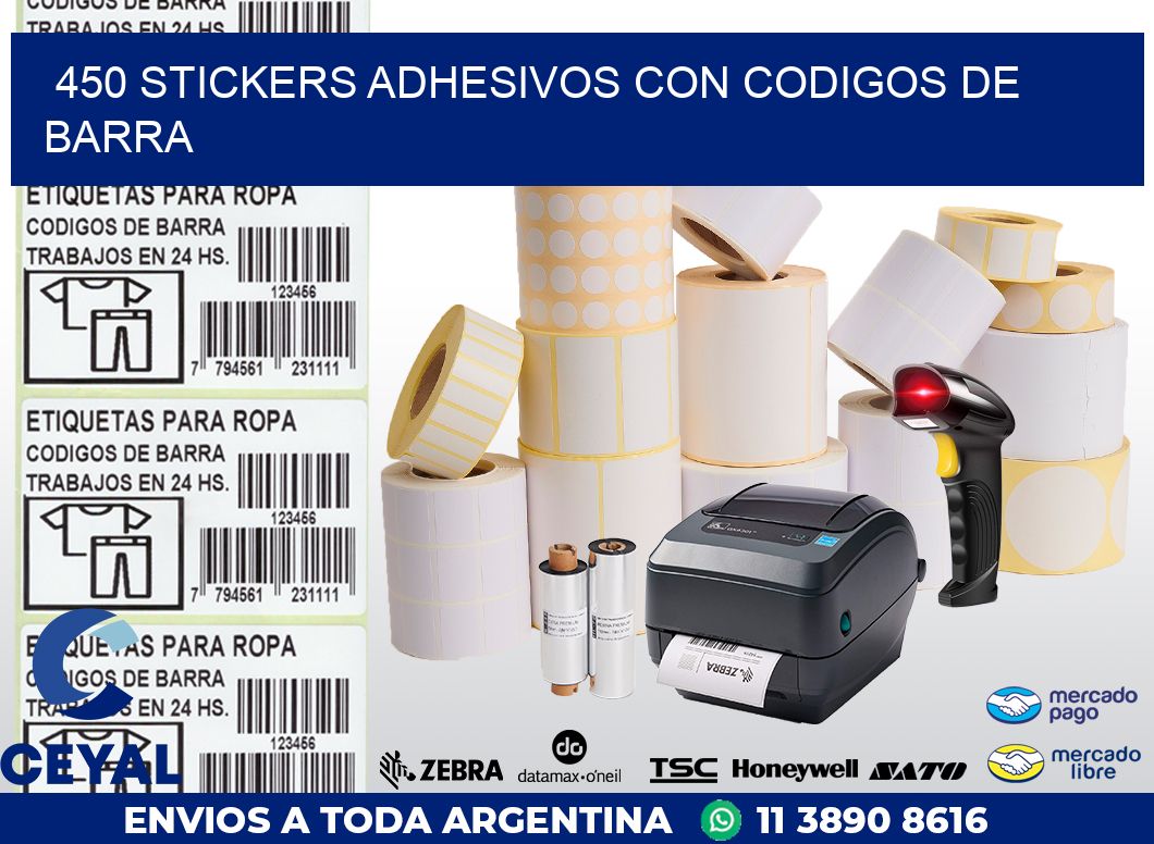 450 STICKERS ADHESIVOS CON CODIGOS DE BARRA
