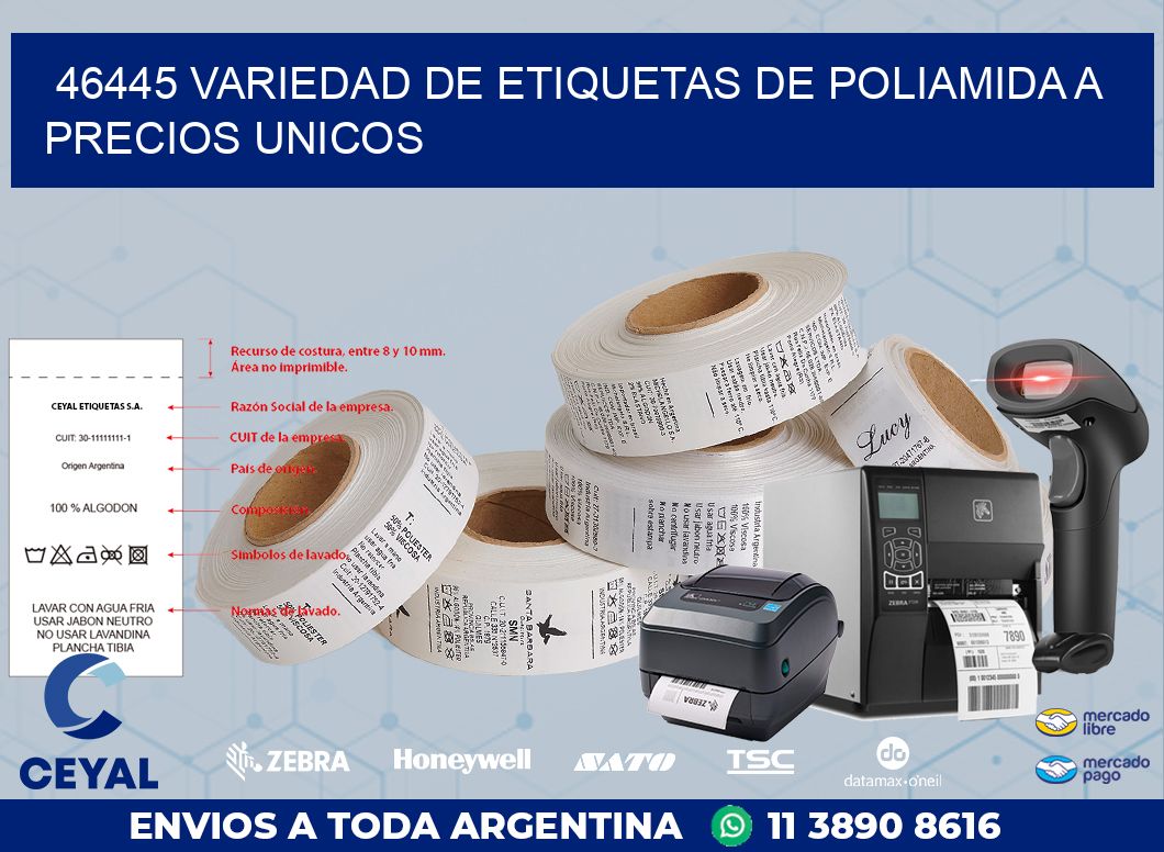 46445 VARIEDAD DE ETIQUETAS DE POLIAMIDA A PRECIOS UNICOS
