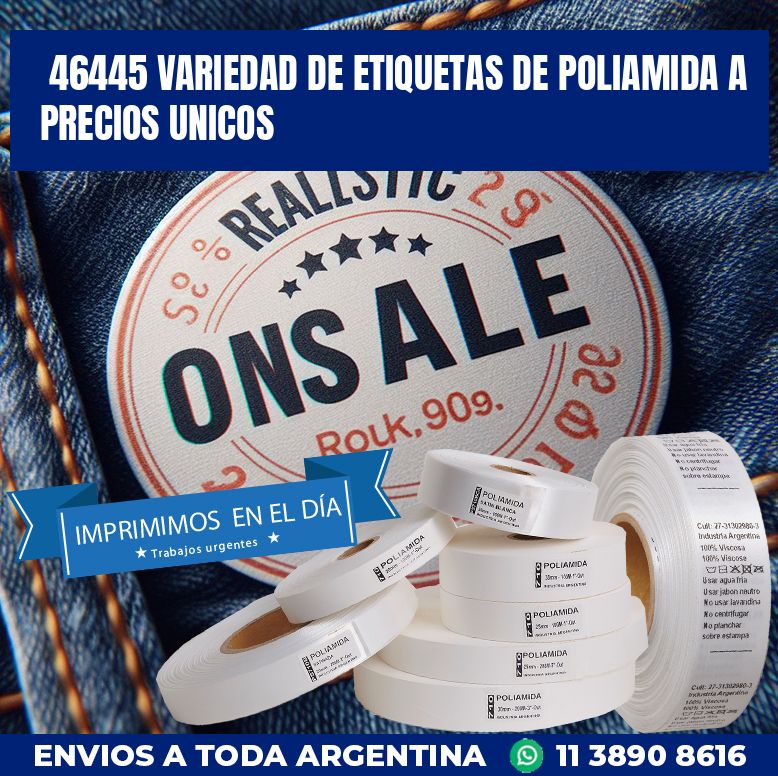 46445 VARIEDAD DE ETIQUETAS DE POLIAMIDA A PRECIOS UNICOS
