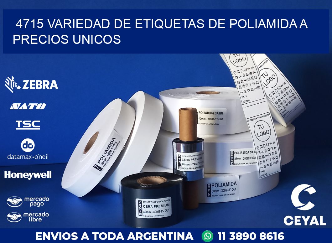 4715 VARIEDAD DE ETIQUETAS DE POLIAMIDA A PRECIOS UNICOS