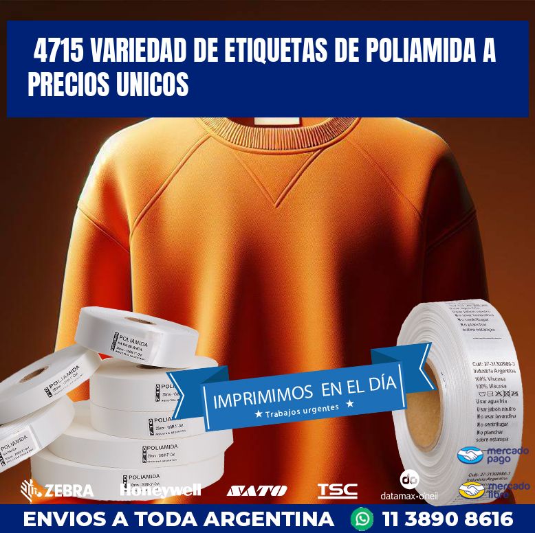 4715 VARIEDAD DE ETIQUETAS DE POLIAMIDA A PRECIOS UNICOS