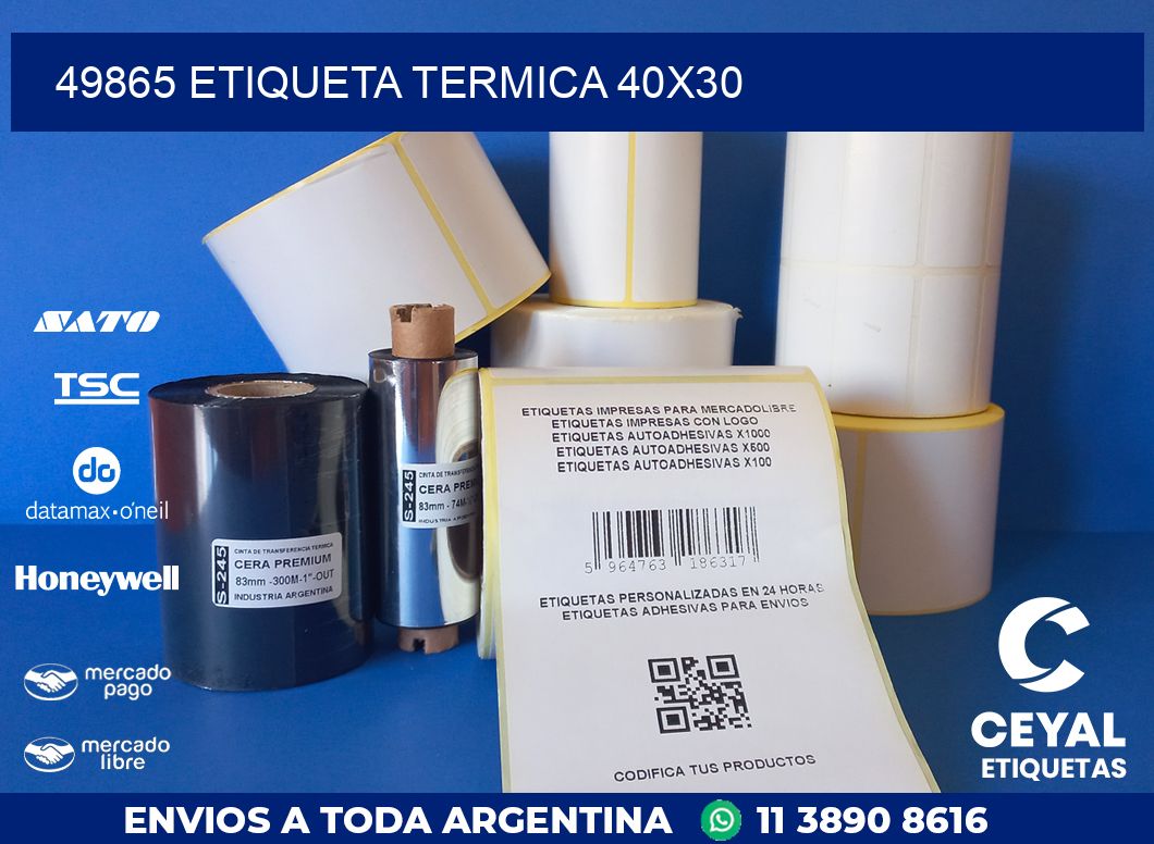 49865 ETIQUETA TERMICA 40X30