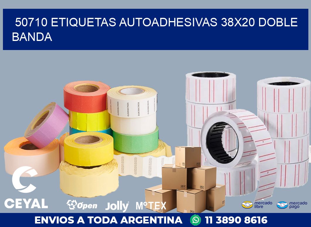 50710 ETIQUETAS AUTOADHESIVAS 38X20 DOBLE BANDA