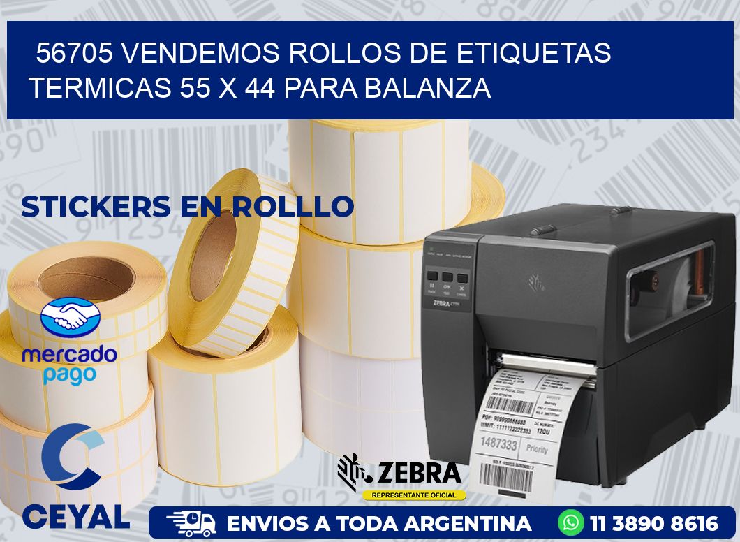 56705 VENDEMOS ROLLOS DE ETIQUETAS TERMICAS 55 X 44 PARA BALANZA