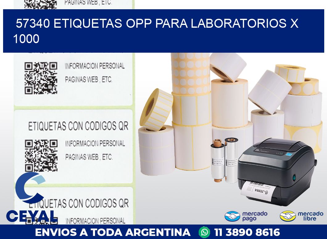 57340 ETIQUETAS OPP PARA LABORATORIOS X 1000