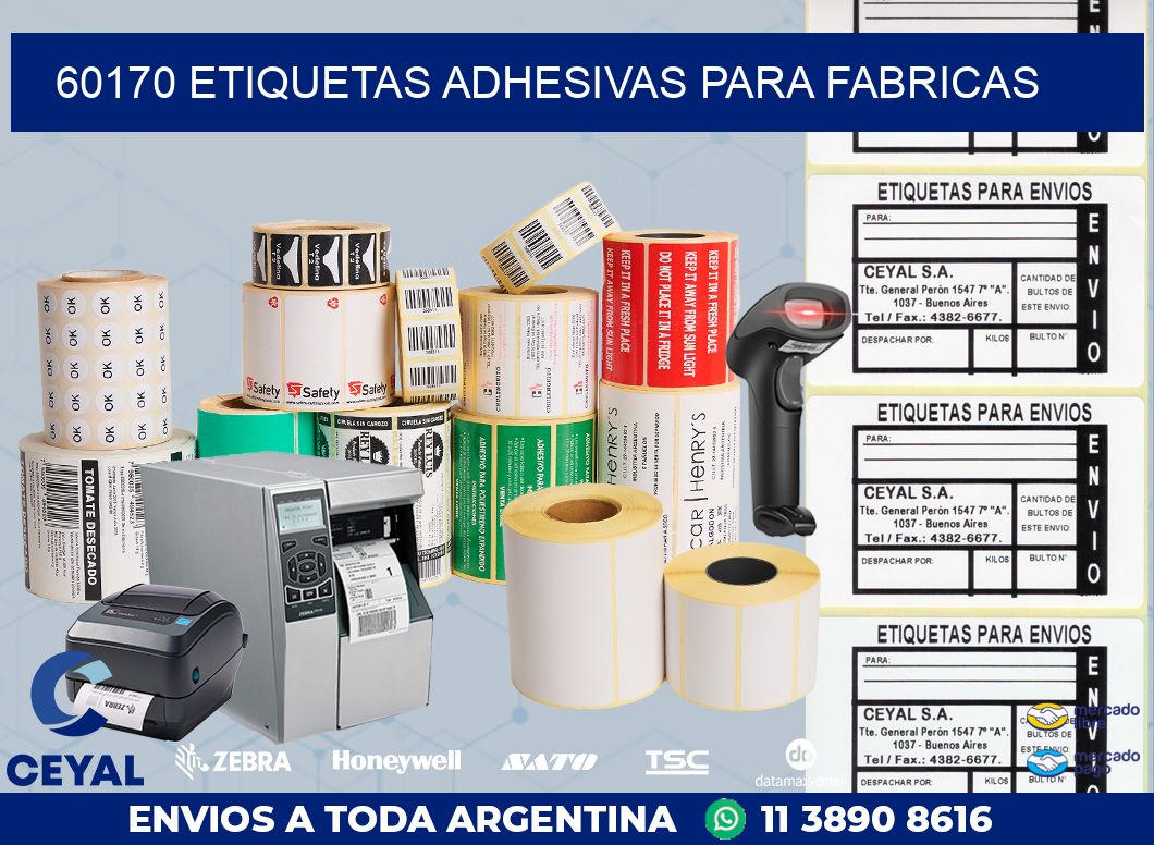 60170 ETIQUETAS ADHESIVAS PARA FABRICAS