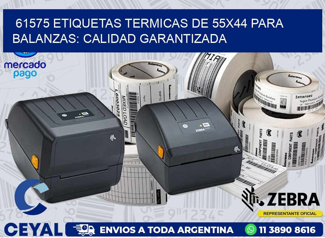 61575 ETIQUETAS TERMICAS DE 55X44 PARA BALANZAS: CALIDAD GARANTIZADA