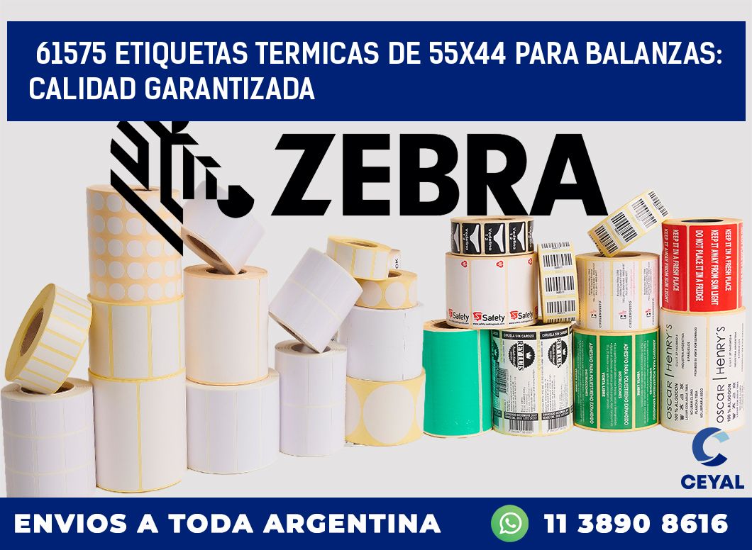 61575 ETIQUETAS TERMICAS DE 55X44 PARA BALANZAS: CALIDAD GARANTIZADA