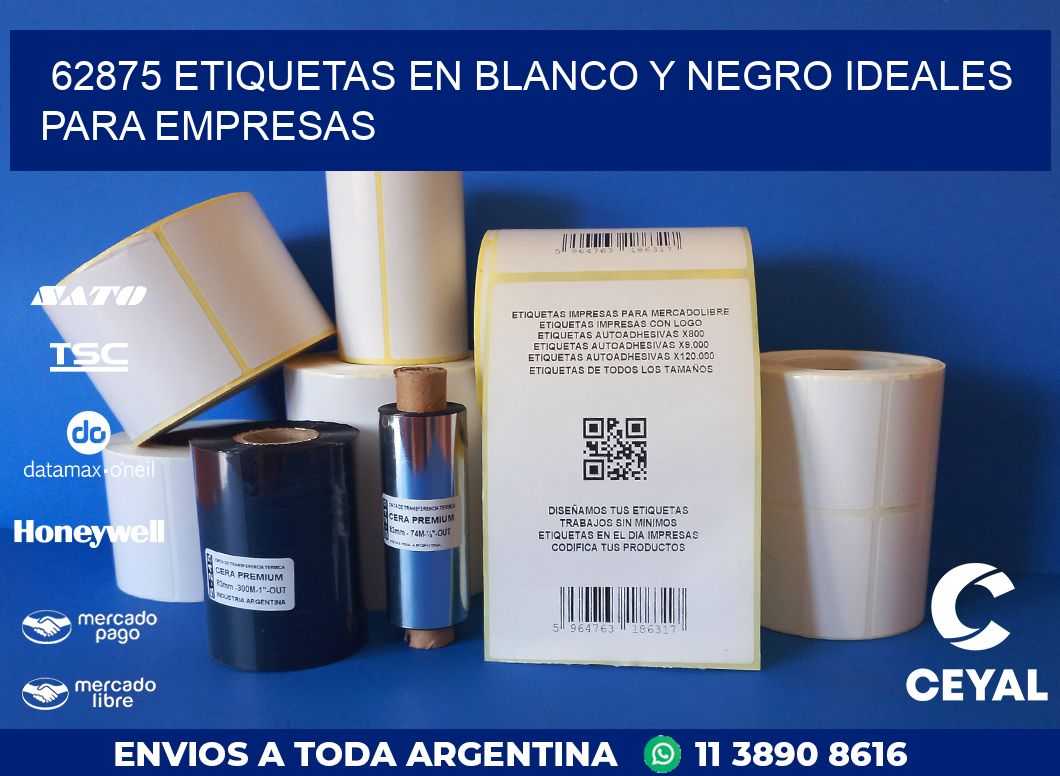 62875 ETIQUETAS EN BLANCO Y NEGRO IDEALES PARA EMPRESAS