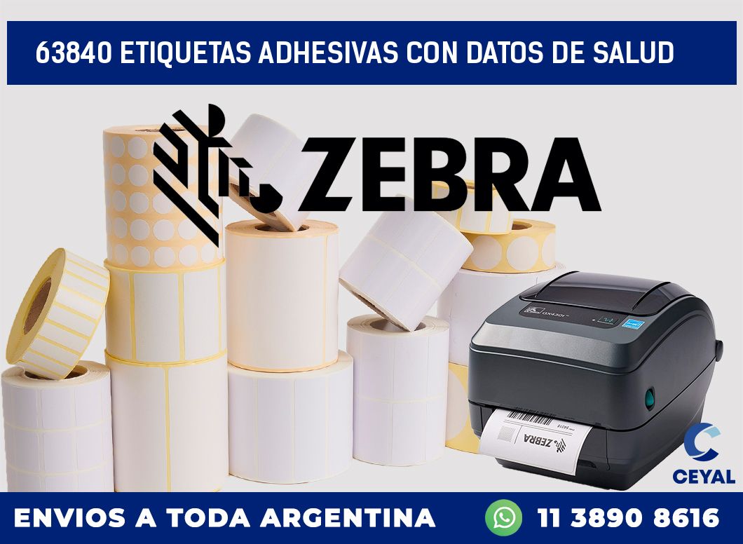 63840 ETIQUETAS ADHESIVAS CON DATOS DE SALUD