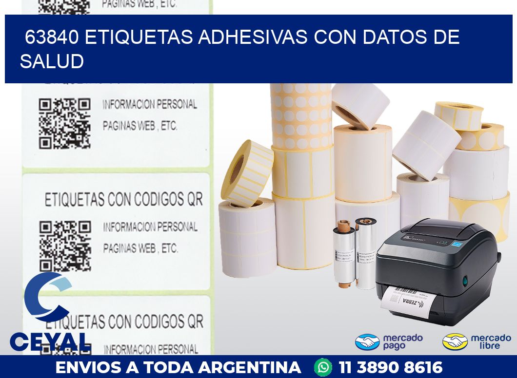 63840 ETIQUETAS ADHESIVAS CON DATOS DE SALUD