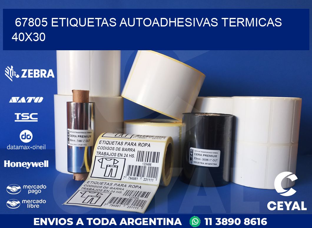 67805 ETIQUETAS AUTOADHESIVAS TERMICAS 40X30