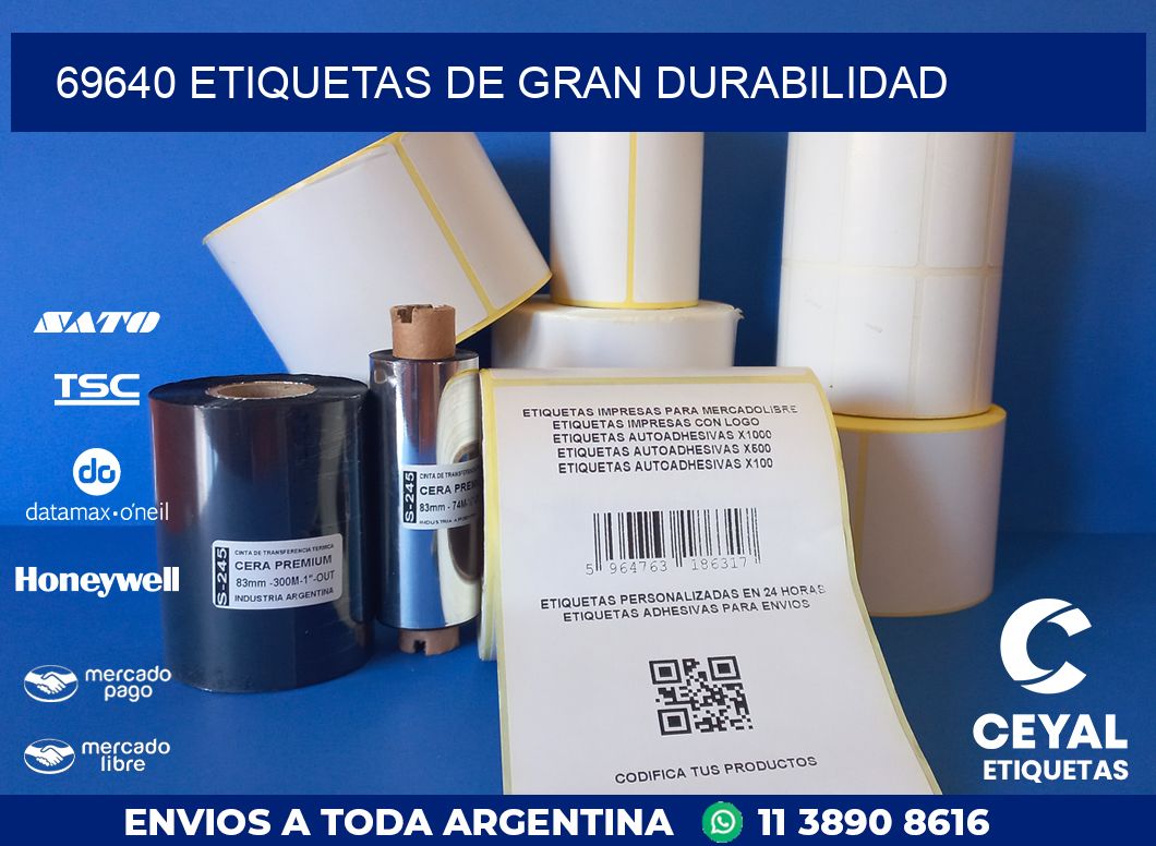 69640 ETIQUETAS DE GRAN DURABILIDAD