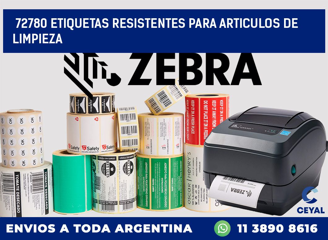 72780 ETIQUETAS RESISTENTES PARA ARTICULOS DE LIMPIEZA