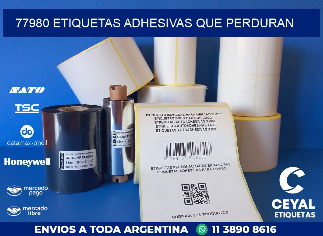 77980 ETIQUETAS ADHESIVAS QUE PERDURAN