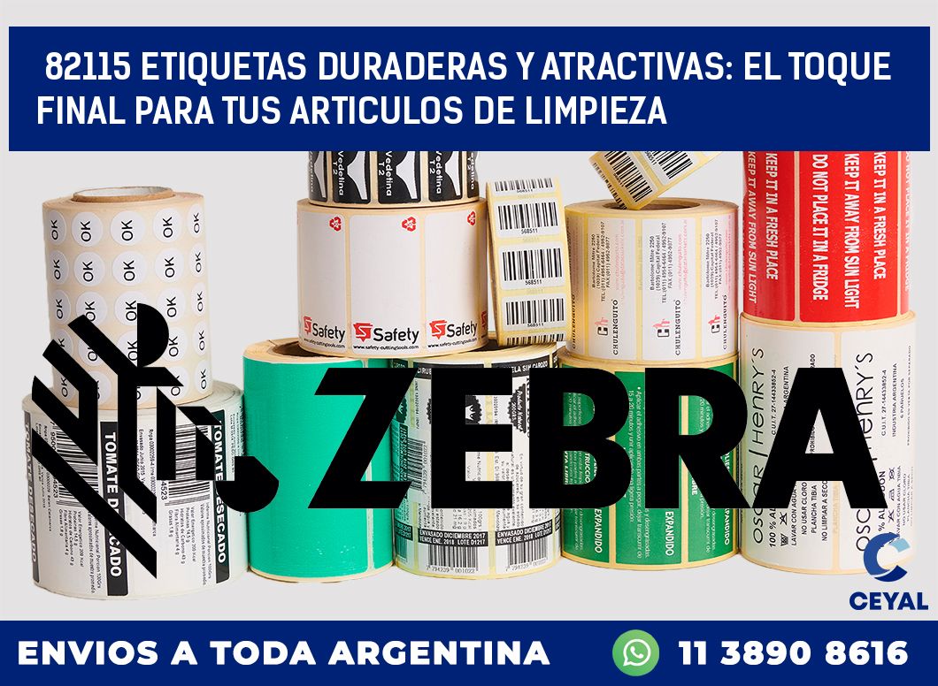 82115 ETIQUETAS DURADERAS Y ATRACTIVAS: EL TOQUE FINAL PARA TUS ARTICULOS DE LIMPIEZA