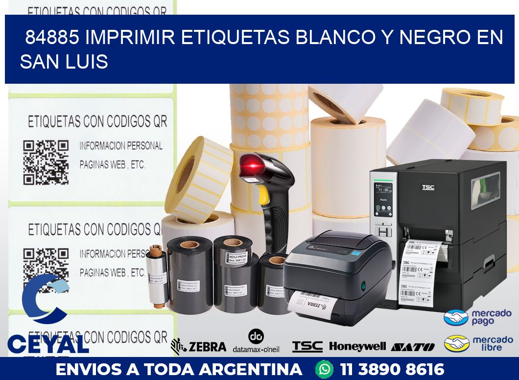 84885 IMPRIMIR ETIQUETAS BLANCO Y NEGRO EN SAN LUIS