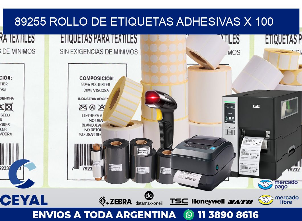 89255 ROLLO DE ETIQUETAS ADHESIVAS X 100