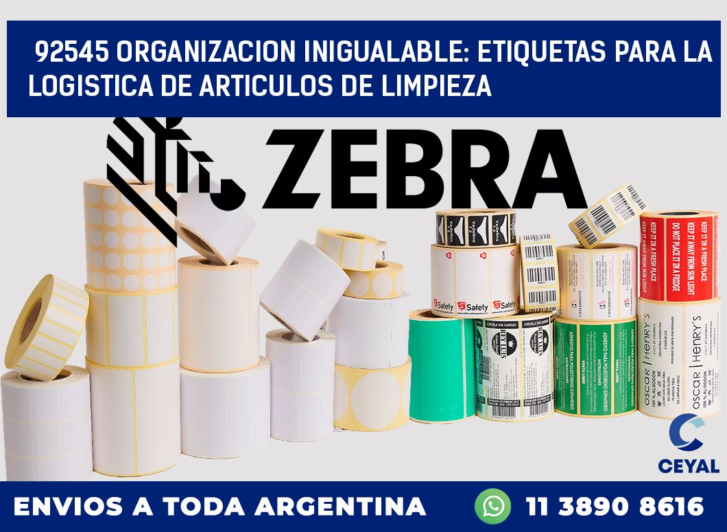 92545 ORGANIZACION INIGUALABLE: ETIQUETAS PARA LA LOGISTICA DE ARTICULOS DE LIMPIEZA