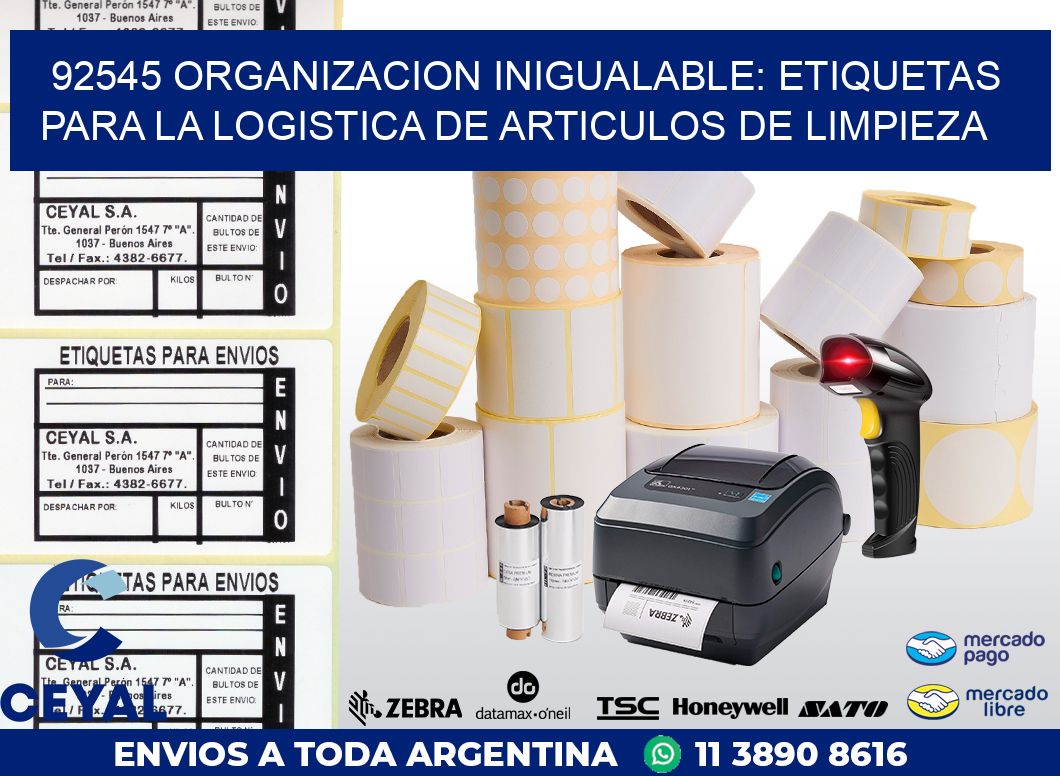 92545 ORGANIZACION INIGUALABLE: ETIQUETAS PARA LA LOGISTICA DE ARTICULOS DE LIMPIEZA