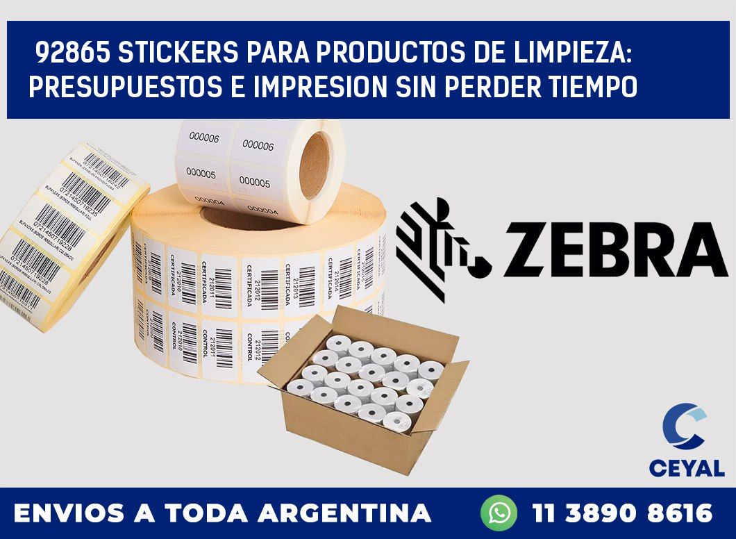 92865 STICKERS PARA PRODUCTOS DE LIMPIEZA: PRESUPUESTOS E IMPRESION SIN PERDER TIEMPO