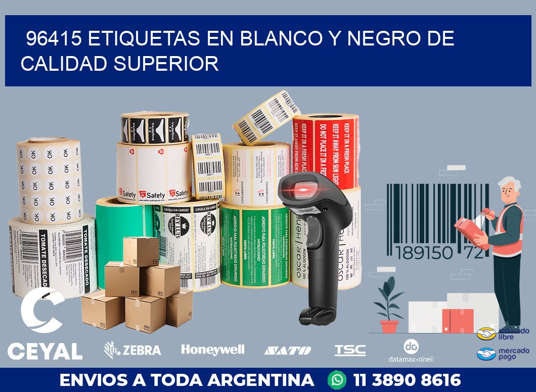 96415 ETIQUETAS EN BLANCO Y NEGRO DE CALIDAD SUPERIOR