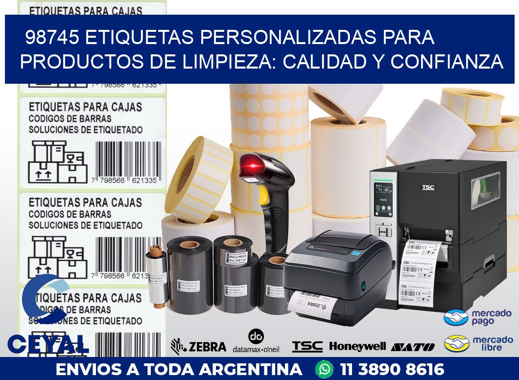 98745 ETIQUETAS PERSONALIZADAS PARA PRODUCTOS DE LIMPIEZA: CALIDAD Y CONFIANZA