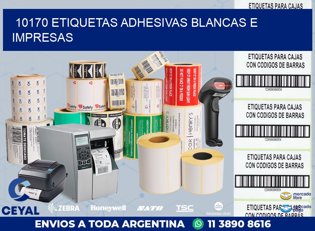 10170 ETIQUETAS ADHESIVAS BLANCAS E IMPRESAS