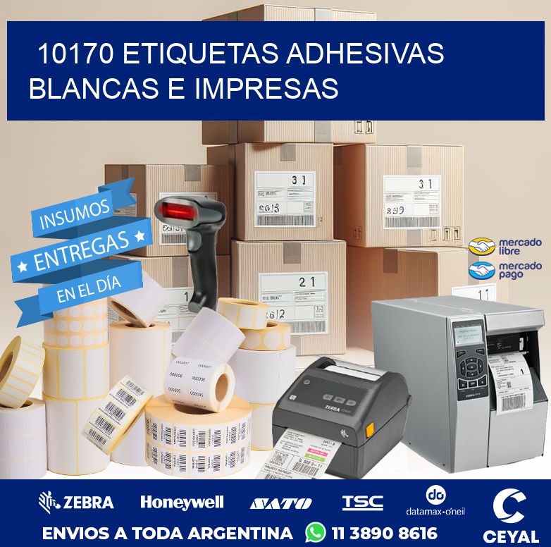 10170 ETIQUETAS ADHESIVAS BLANCAS E IMPRESAS