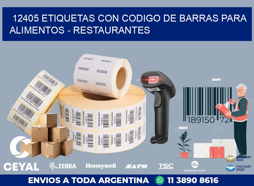 12405 ETIQUETAS CON CODIGO DE BARRAS PARA ALIMENTOS - RESTAURANTES