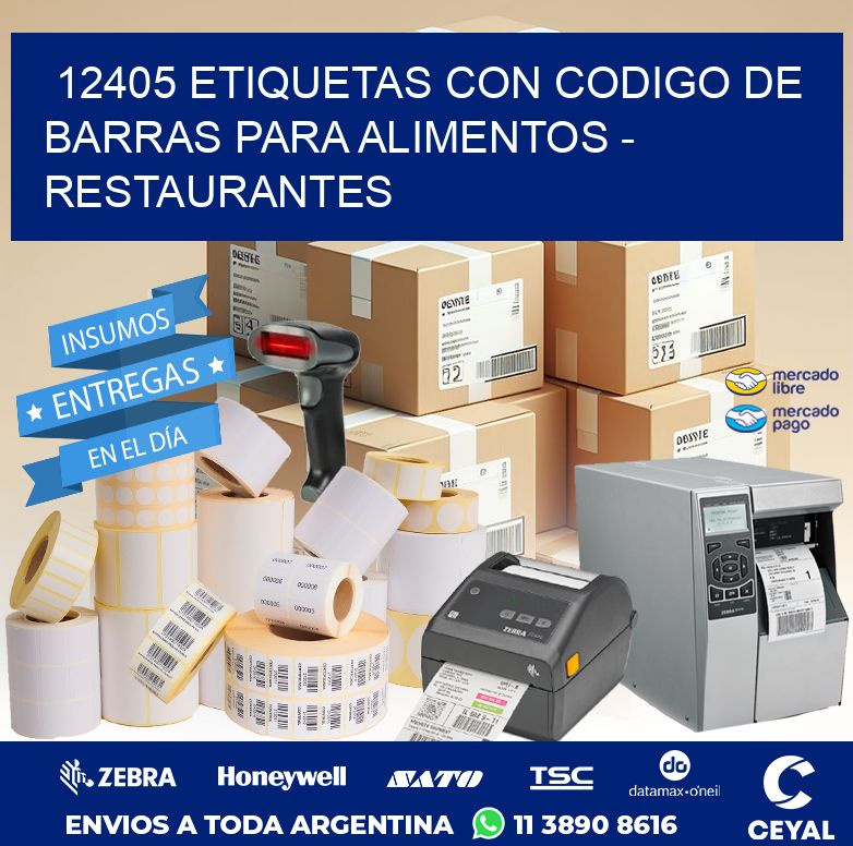 12405 ETIQUETAS CON CODIGO DE BARRAS PARA ALIMENTOS - RESTAURANTES