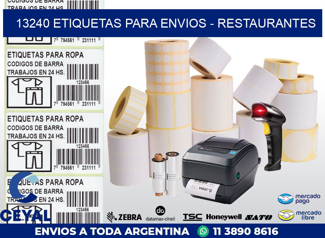 13240 ETIQUETAS PARA ENVIOS - RESTAURANTES