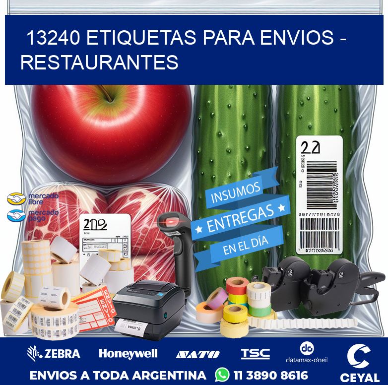 13240 ETIQUETAS PARA ENVIOS - RESTAURANTES