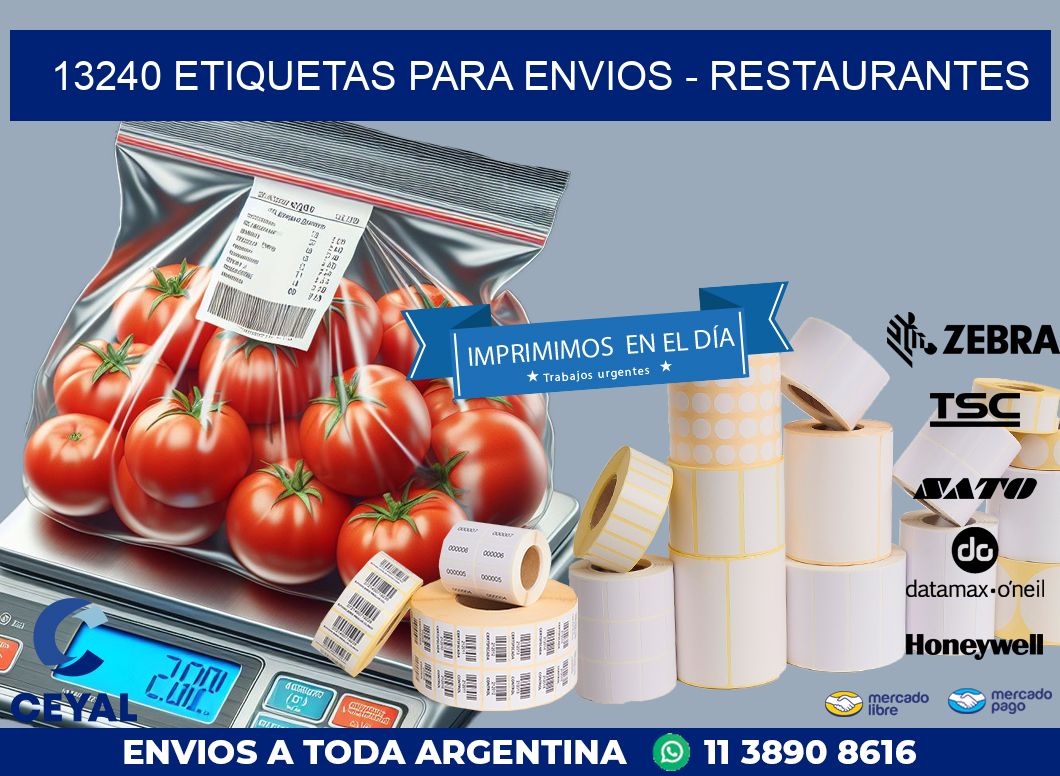 13240 ETIQUETAS PARA ENVIOS - RESTAURANTES