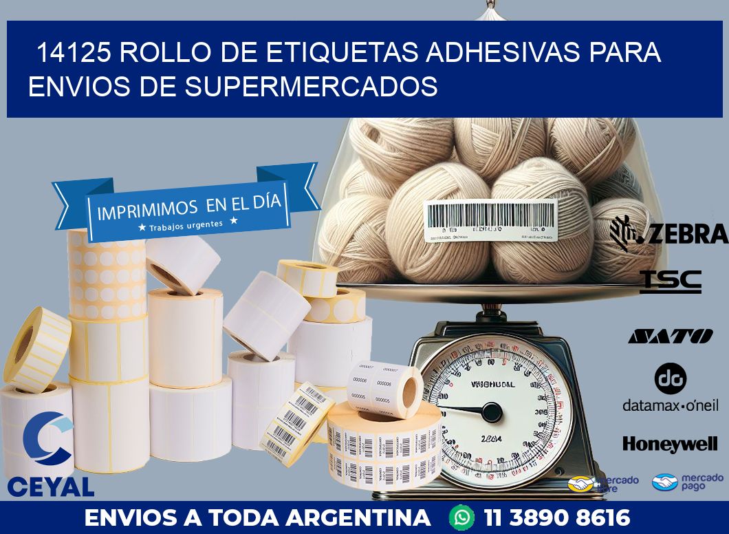 14125 ROLLO DE ETIQUETAS ADHESIVAS PARA ENVIOS DE SUPERMERCADOS