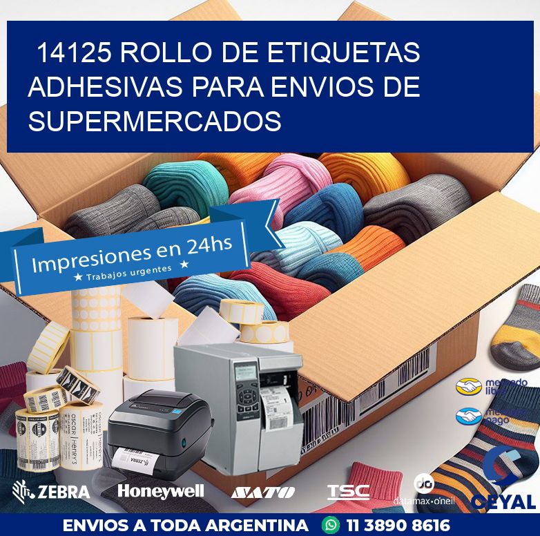 14125 ROLLO DE ETIQUETAS ADHESIVAS PARA ENVIOS DE SUPERMERCADOS