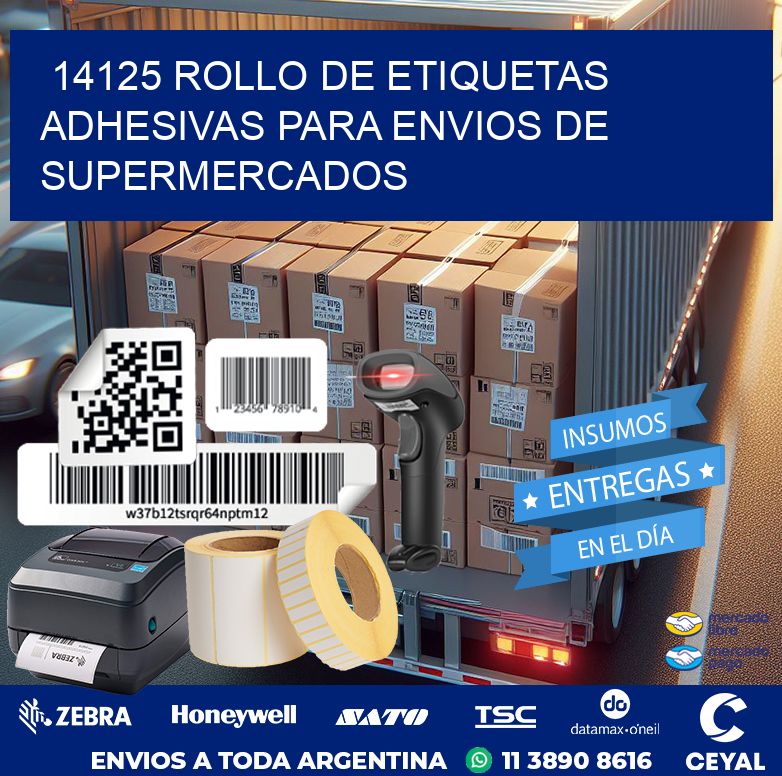 14125 ROLLO DE ETIQUETAS ADHESIVAS PARA ENVIOS DE SUPERMERCADOS