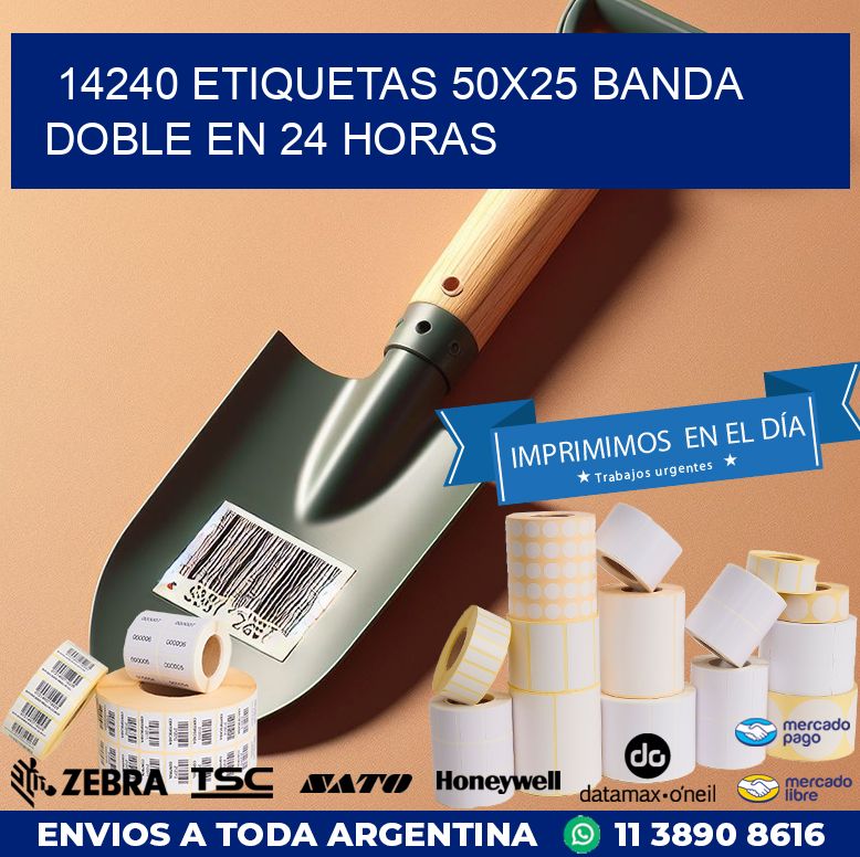 14240 ETIQUETAS 50X25 BANDA DOBLE EN 24 HORAS