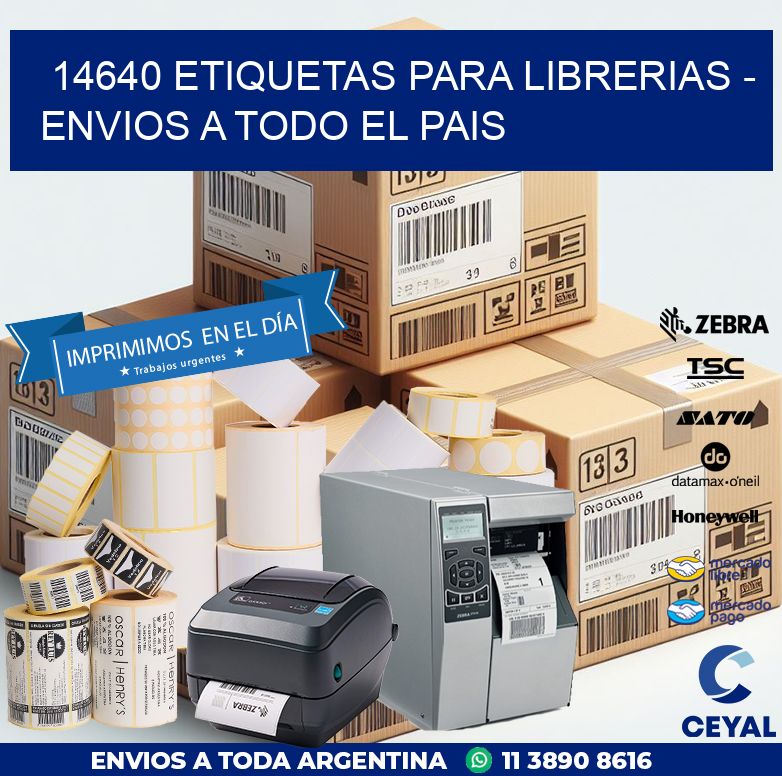 14640 ETIQUETAS PARA LIBRERIAS - ENVIOS A TODO EL PAIS