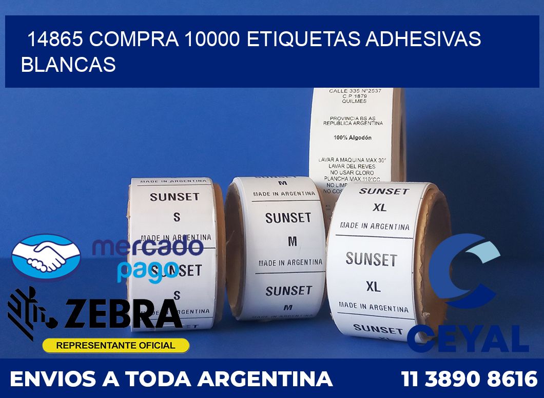 14865 COMPRA 10000 ETIQUETAS ADHESIVAS BLANCAS