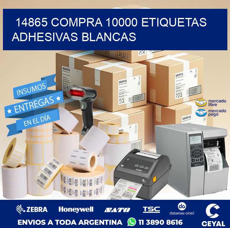 14865 COMPRA 10000 ETIQUETAS ADHESIVAS BLANCAS