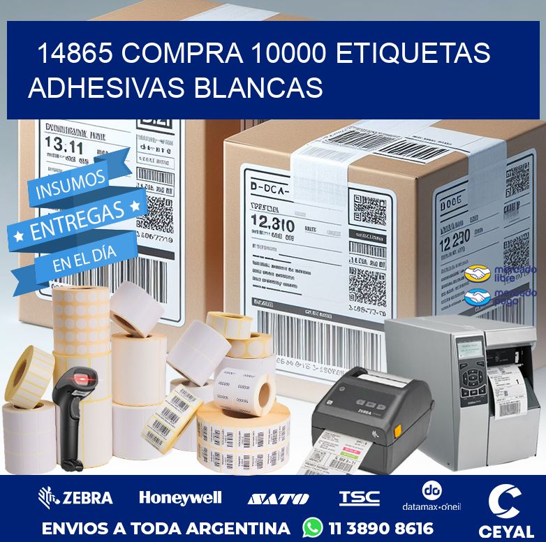 14865 COMPRA 10000 ETIQUETAS ADHESIVAS BLANCAS